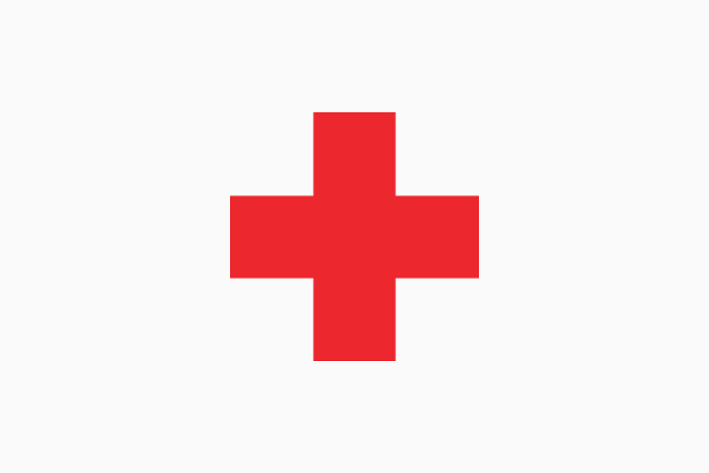 Red cross on white background